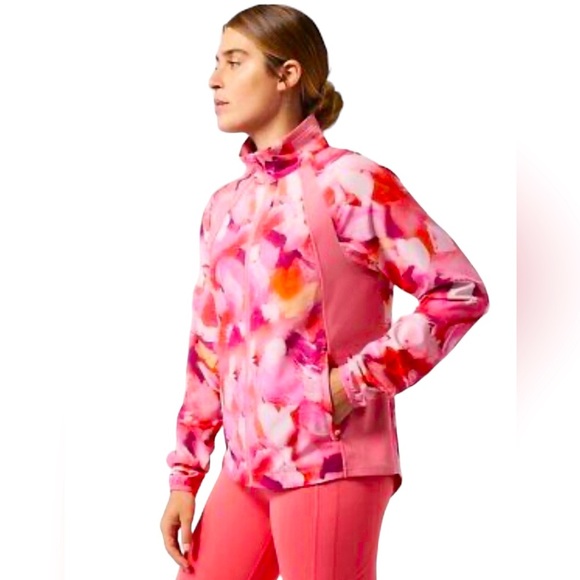 Athleta Full Zip Run with it Painted Energy Coral Plus Size Jacket - 1X - Picture 11 of 13